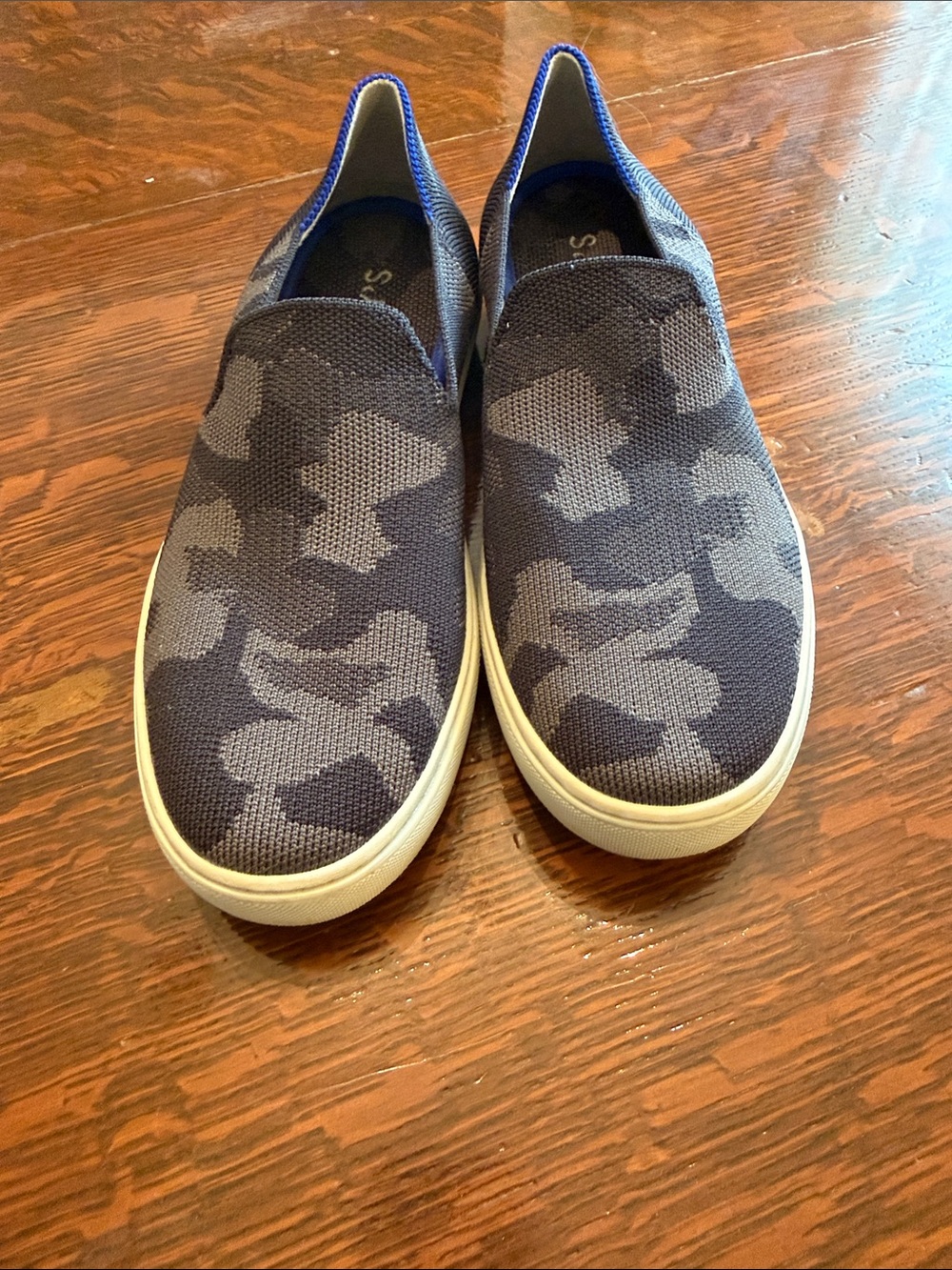 Rothy's Navy and Gray Knit Slip-On Loafers size 7